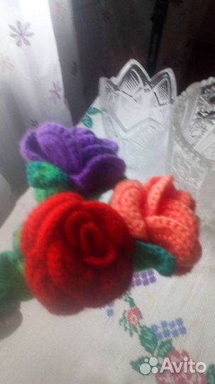 Вязаные цветы
