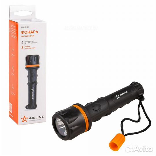 Airline AFL-3-01 Фонарь прорезиненный на батарейка