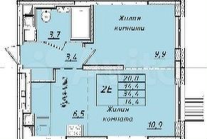 1-к. квартира, 34,4 м², 9/18 эт.