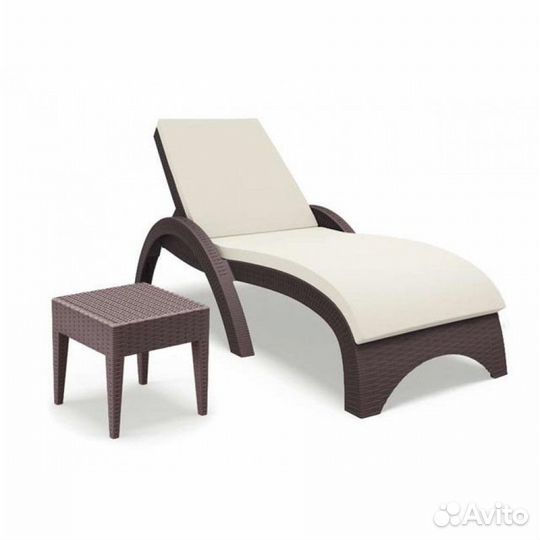 Шезлонг-лежак fiji с имитацией плетения ротанга