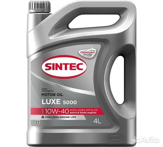 Моторное масло sintec luxe SAE 10W40 API 4л