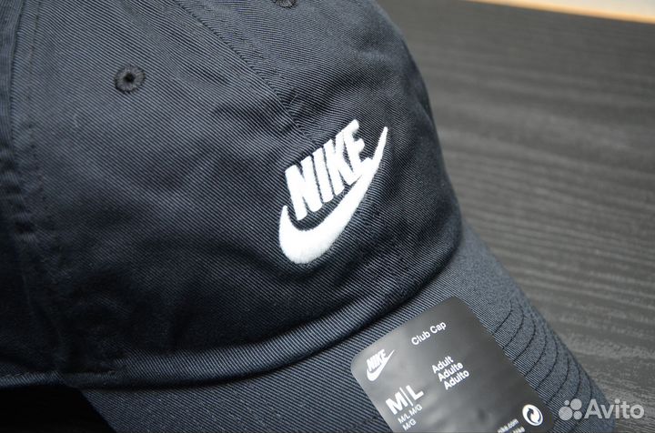 Кепка бейсболка Nike (оригинал) белый лого