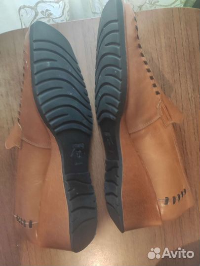 Кожаные женские туфли большого размера 42