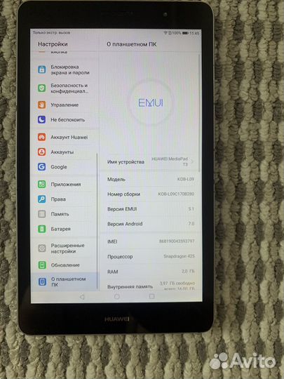 Планшет huawei kob-l09