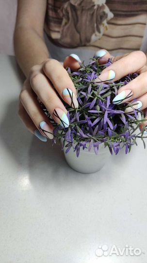 Маникюр + укрепление + покрытие гельлаком + дизайн