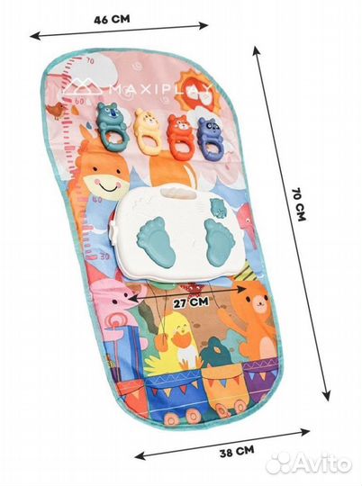 Развивающий коврик музыкальный, с пианино