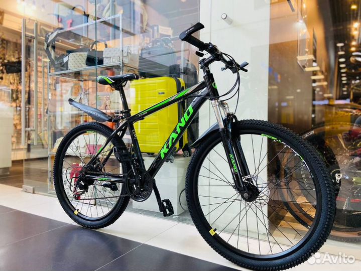 Велосипед на спицах Kano 198 26'' черный/зеленый