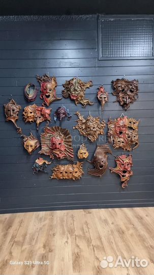 Маска.Панно. Кожа. Винтаж. Антиквариат