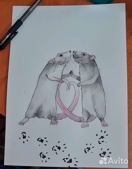 Рисунок акварель