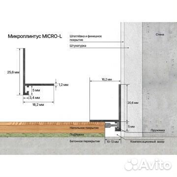 Laconistiq Micro L Светло-золотой 2450х25.8х16.2