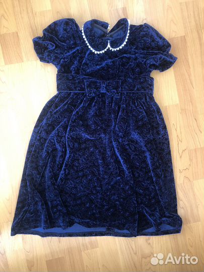 Школьная форма синяя для девочки платье брюки