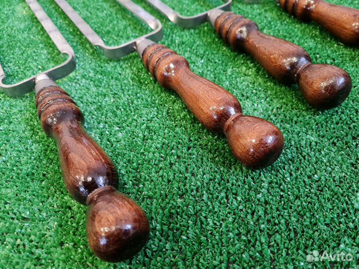 Шампура двойные с деревянными ручками