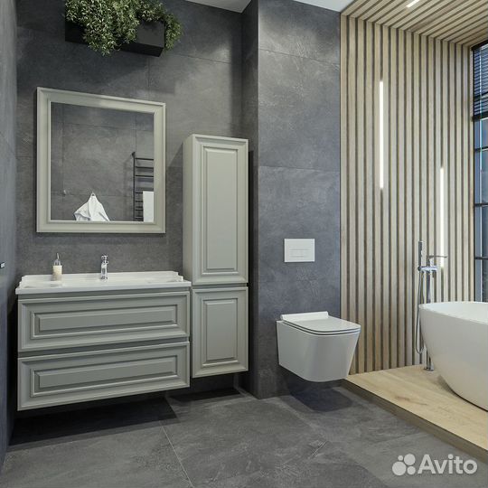 Тумба под раковину caprigo Ponza 90 серый матовый 13523-030.000.00.20