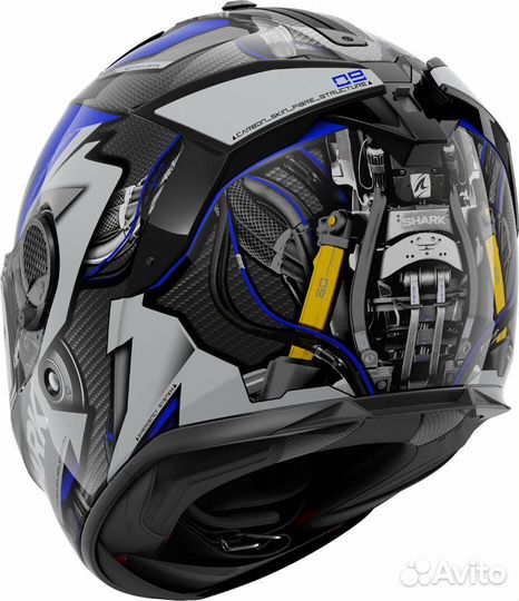 Мотошлем sharkspartan GT carbon urikan Blue 2023