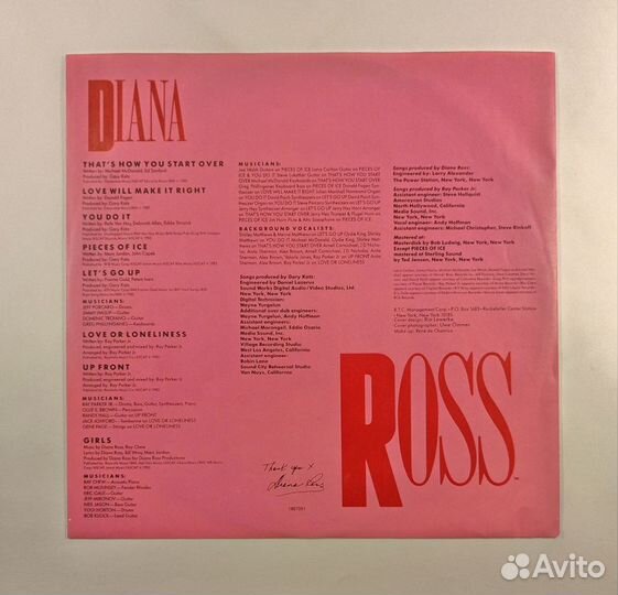 LP Diana Ross – Ross / Capitol - Germany 1983