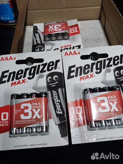 4 батарейки AAA Energizer Max LR03