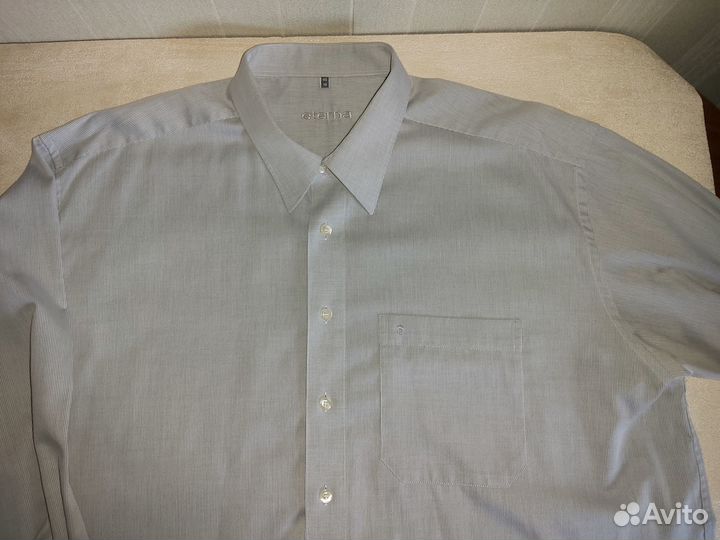 Сорочка мужская Eterna. Размер 46/18. Серая