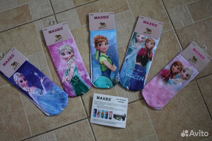 Классные носочки 3D печать с персонажами Дисней
