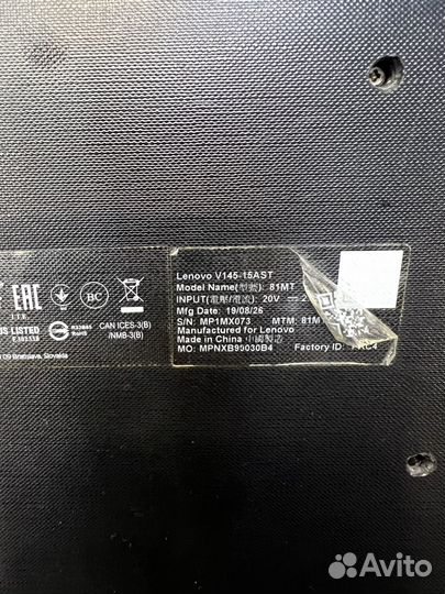 Ноутбук Lenovo V145-15AST 81MT