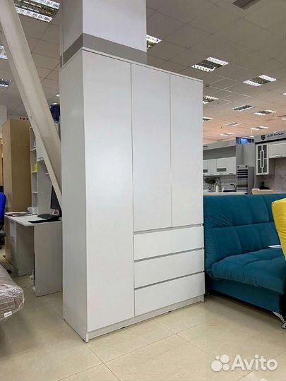 Шкаф без ручек с ящиками в стиле Икеа 1,2м
