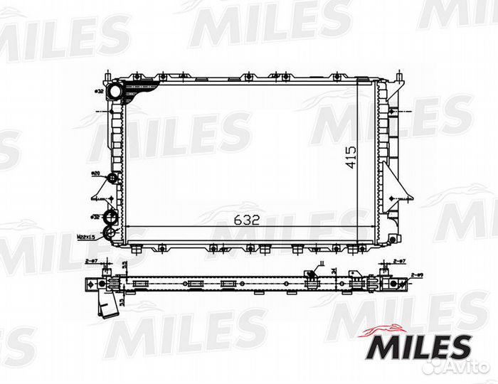 Радиатор audi A100 / A6 1.8-2.3/2.4/2.5D 91-98