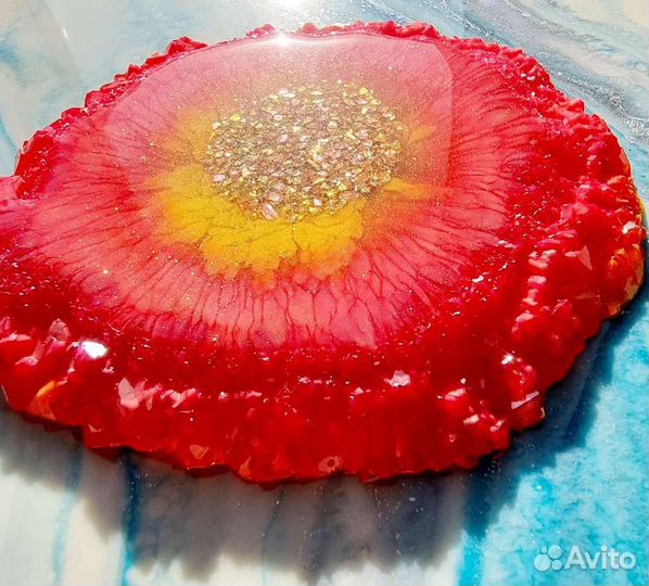 Подстаканник из эпоксидной смолы Аленький цветочек