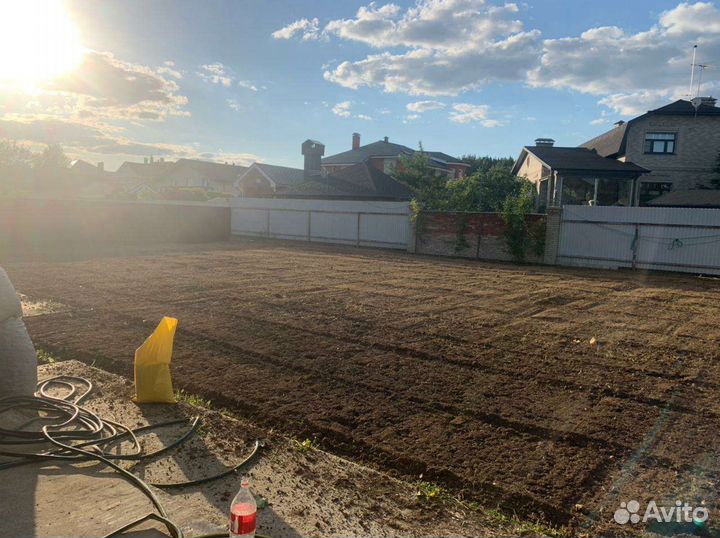 Вспашка, посадка газона, уплотнение, покос травы