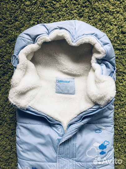 Конверт зимний на овчинке 0 до 6 мес