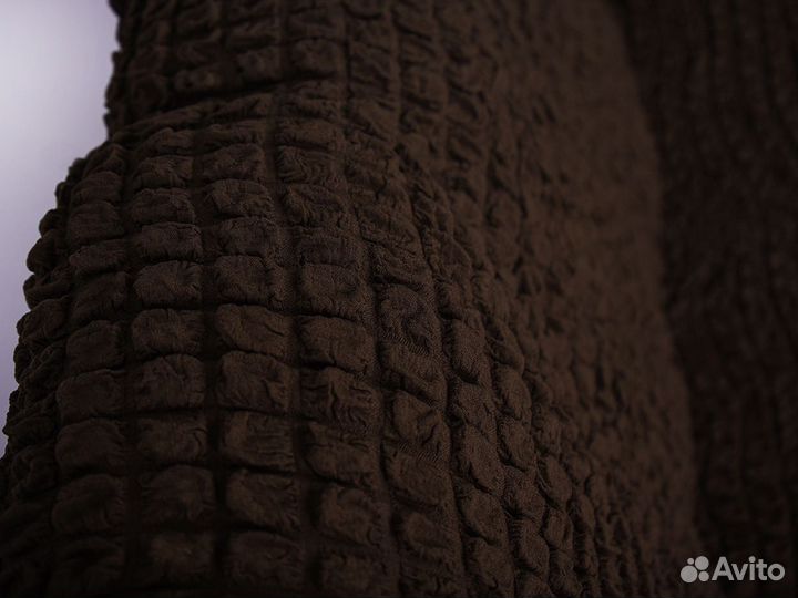 Чехол на диван без подлокотников трехместный, Кофе