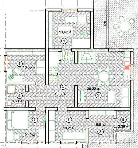 Готовый проект усадьб из газобетонного блока 220м2