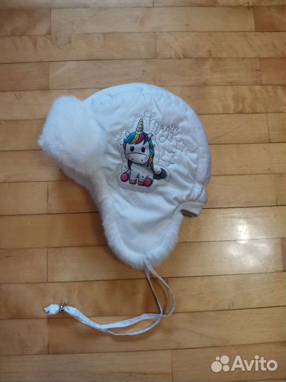 Зимняя шапка-ушанка для девочки 46 р