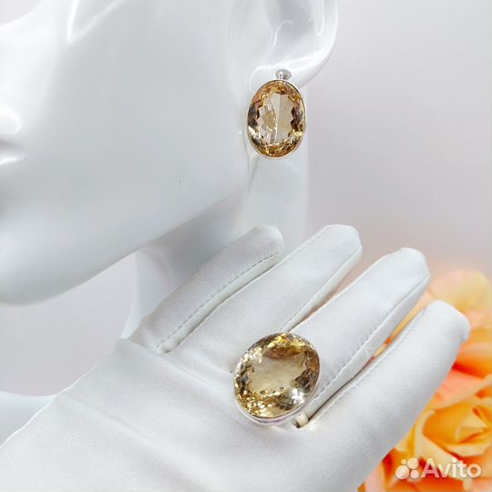 Серебряное кольцо цитрином