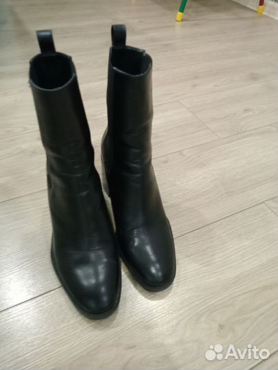 Ботильоны zara 40 натуральная кожа