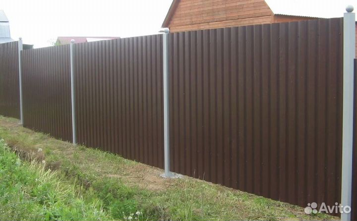 Забор из профлиста ,ворота быстро