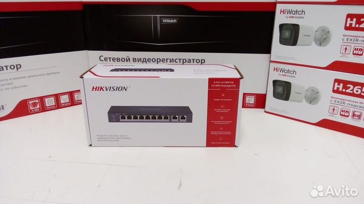 DS-3E0310P-E/M 8 портовый POE коммутатор hikvision