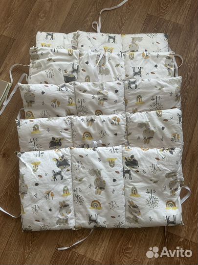 Бортики в детскую кроватку для двойни