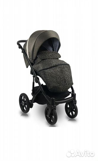 Коляска 2в Bexa ideal id 08 (черный+бежевая кожа)