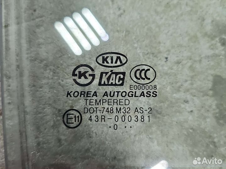 Стекло двери заднее правое kia Rio 2 2005-2011