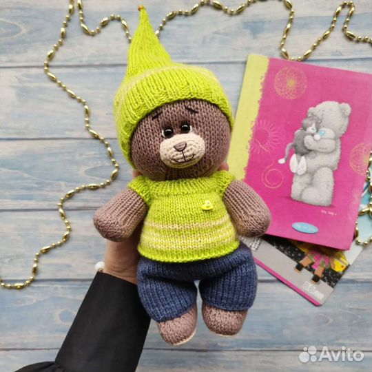 Мишка игрушка, медвежонок, вязаный мишка