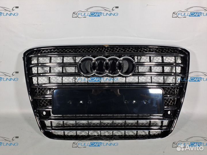 Решетка радиатора Audi A8 D4 w12 хром 10-13г