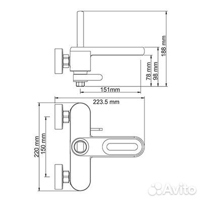 Смеситель для ванны Wasserkraft Kammel 1801 хром