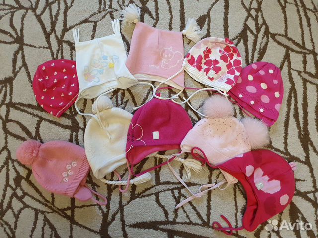 Шапки для девочки демисезон и зима, р-ры 46-52