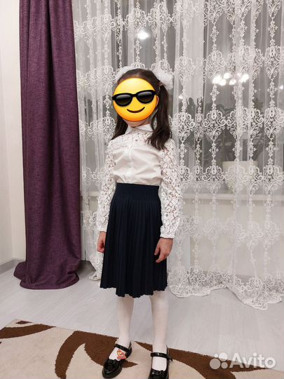 Рубашка школьная для девочки, 122