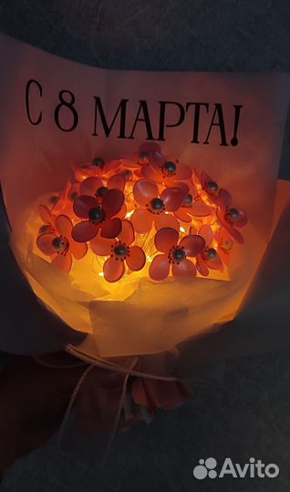 Букет цветов с подсветкой