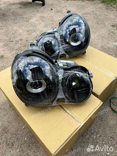 Фары Mercedes W210 1999-2002 галоген черные