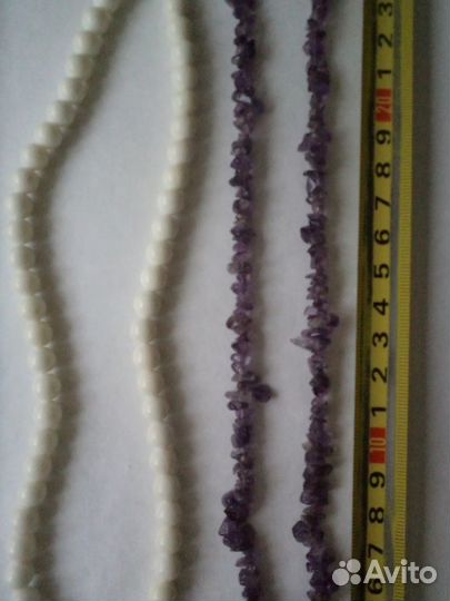 Бусы натуральные камни агат аметист