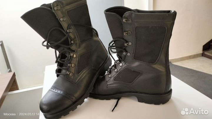 Берцы летние кожаные со вставками