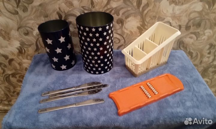 Подставка для ложек ножи банки для специй терка