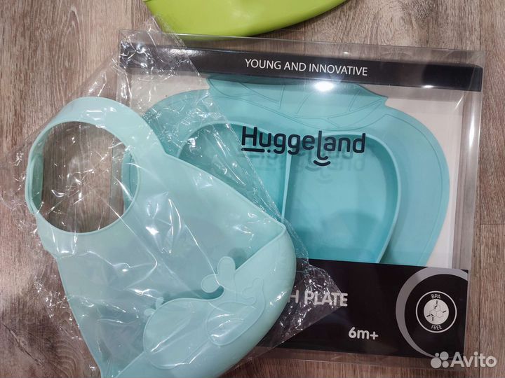 Силиконовая тарелка и нагрудник