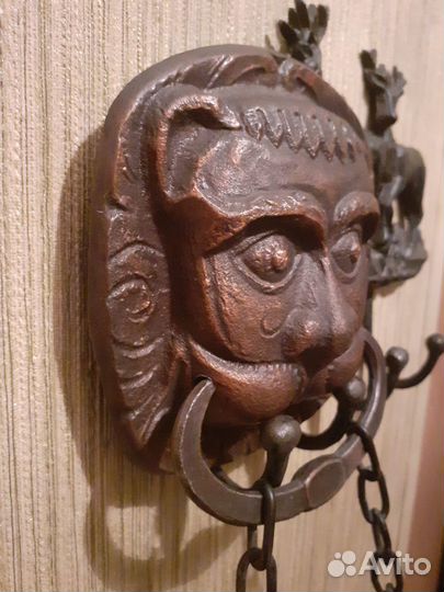 Подсвечник настенный навесной Львы бронза СССР